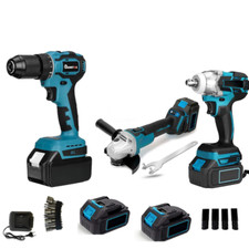 Kit 3 in 1 Trapano Avvitatore + Avvitatore a Impulsi + Smerigliatrice a Batteria