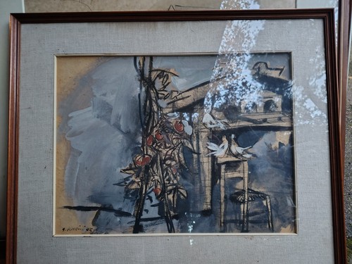 Quadro moderno dipinto mano - a,