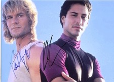 POINT BREAK Patrick Swayze & Keanu Reeves firmato 8x12 con certificato di autenticità