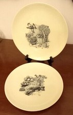 Coppia Piatti ceramica artistica bassanello vasanello diametro 26 cm.