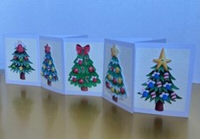 CARTOLINE DI NATALE 3D FATTE A MANO l SET DI 5 l BIGLIETTI DI AUGURI VACANZE l DISEGNI ALBERO