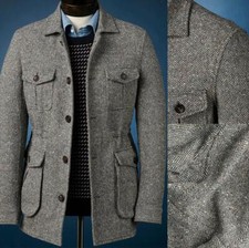 Giacca safari uomo tweed
