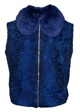 Gilet uomo blu vera pelliccia