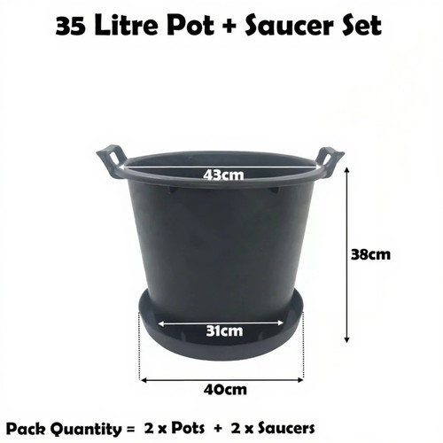 Vaso per piante 35 litri - per,