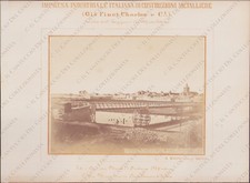 LICATA Ponte metallico sul fiume Salso Ferrovia Agrigento Fotografia albumina 1