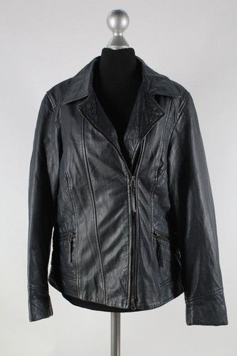 Giacca pelle blu scuro bonita - giacca,