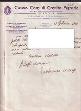 107 PERGOLA (PS) CASSA COM. CREDITO AGRARIO descritta nel  mod. personalizzato