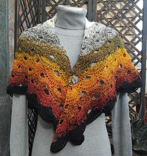 Scialle triangolare, Mantellina della nonna, NUOVA, Multicolor, uncinetto