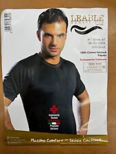 Leable Maglia in Cotone Interlock Mezza Manica Nera giro collo art 329 Taglia 7