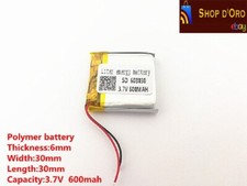 Batteria lipo ai polimeri di litio 3,7v 600mAh 603030 per rc fai da te 