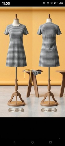 Abito shirt corto righe di - righe,