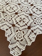 tris centri uncinetto mattonelle stelle fiori bianco nuovi fatti a mano 