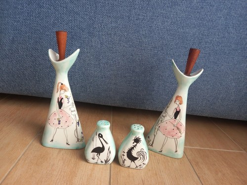 Vintage set olio aceto - olio, pepe