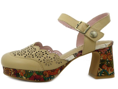 Sabot donna pelle beige - pelle, con