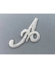 Applicazione Iniziali Lettera Corsivo Alfabeto Colore Avorio Termoadesiva Ricamo