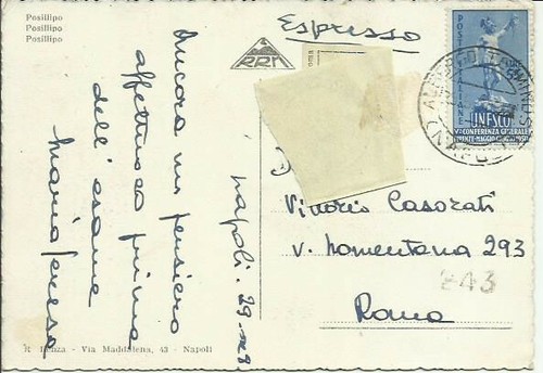 Cartolina espressa con - 55, lire