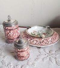 Capodimonte Argento '800  Set Fumo Vintage Ceramica 