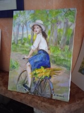 ANNA NOVAK  olio su tela 40x30  "ragazza In Bicicletta 