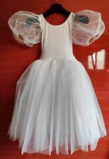 Tutù danza classica bianco Tersicore tg. 3 con manichette a palloncino