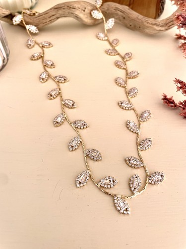 Collana oro strass - oro, donna