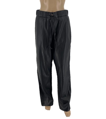 Pantaloni finta pelle - pantaloni, nera