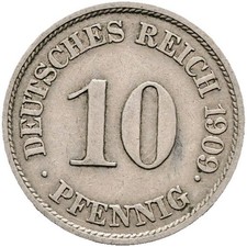 10 Pfennig Kaiserreich 1909 J