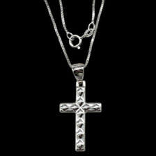 COLLANA CROCE DI ORO BIANCO