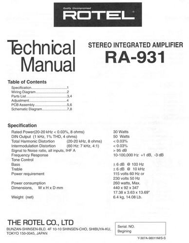 Manuale servizio per - di, rotel