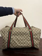 Borsa Borsone Viaggio Gucci Vintage Dettaglio Web Tessuto GG Supreme