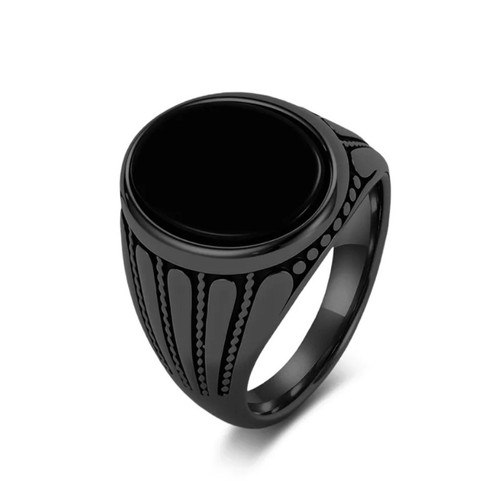 Anello uomo retrò nero - anello, da
