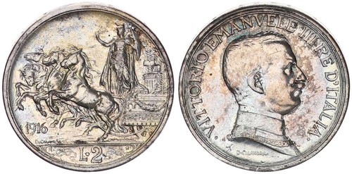 Italia lire 1916 - italia, vittorio