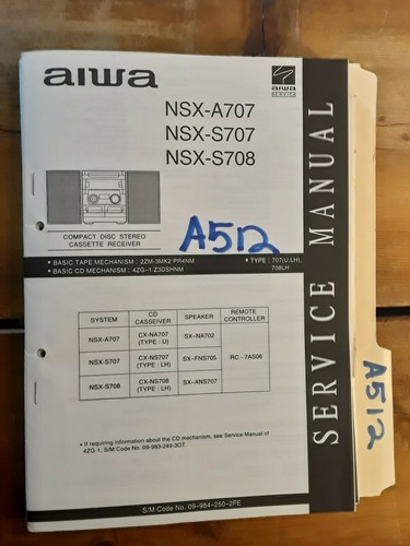 Aiwa nsx a707 s707 s708 - aiwa,
