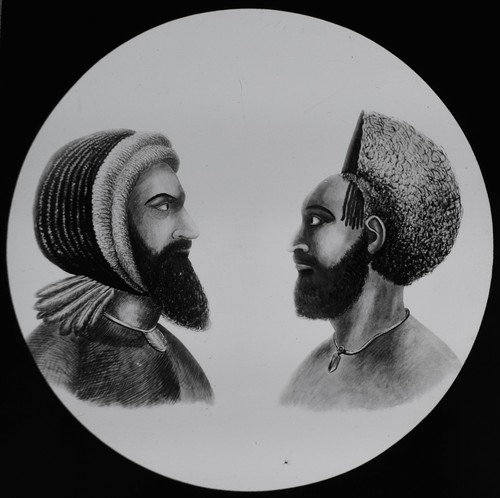 Antique magic lantern slide - lantern,