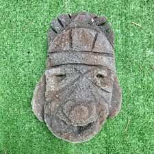 artigianale scultura pietra lavica lava etna sicilia maschera antropomorfa 