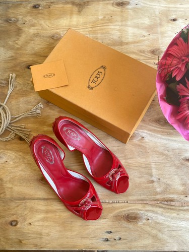 Tod peeptoe tacchi rossi - tod's,
