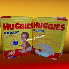 5 Pacchi (80 Pannolini) Pannolino Huggies Unistar Taglia 4 (7/18 Kg)
