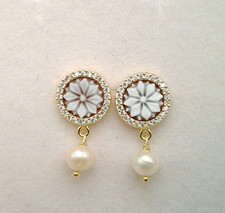 Orecchini donna cammeo argento