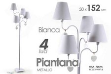 LAMPADA 4 LUCI CUORE PIANTANA DA TERRA PAVIMENTO METALLO TONDA CLASSICO 152*50cm