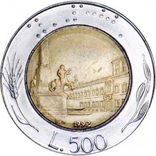 500 LIRE 1992 - TESTA ALATA E
