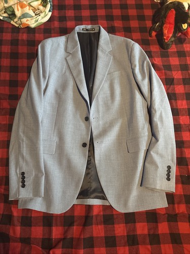Zara men blue plaid blazer - blue,