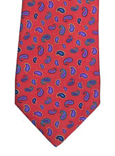 Cravatta collo seta Etro Milano lampone piccola blu/viola paisley Italia nuova etichetta