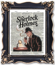 DIZIONARIO FIRMATO Sherlock Holmes pagina stampa artistica libro immagine poster decorazione parete