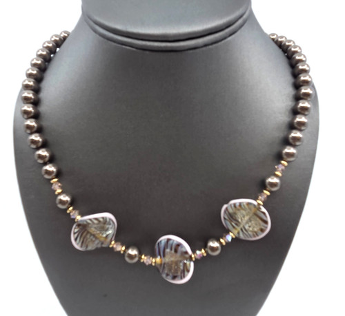 Collana perle vetro - collana, di