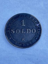 MONETA 1 SOLDO 5 CENTESIMI STATO PONTIFICIO 1867 R  RAME OLD COPPER COIN