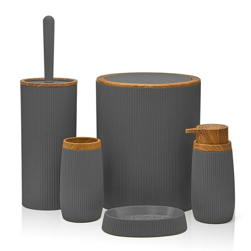 Set accessori bagno grigio