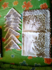 tovaglia rettangolare vintage con tovaglioli motivo floreale 8 posti in cotone 