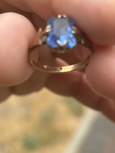 Anello oro gemma blu - ct,