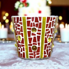 Luce a vento a mosaico rosso