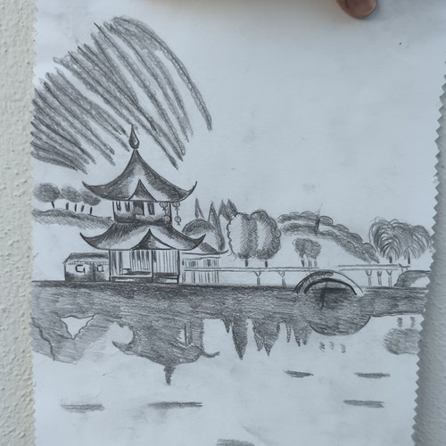 Disegno matita paesaggio con - disegno,