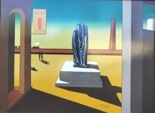 Pierluigi Cesarini Metropolismo 80x60cm Olio Su Tela "De Chirico Aggiornato" 